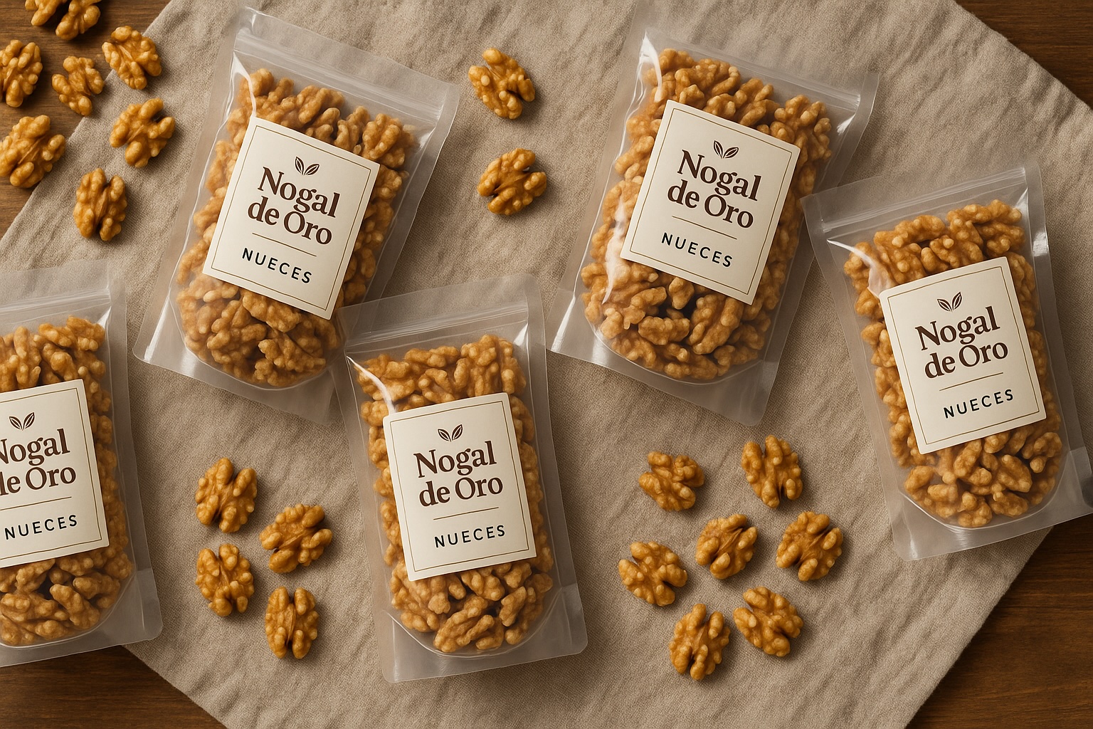 Paquetes de nueces premium Nogal de Oro